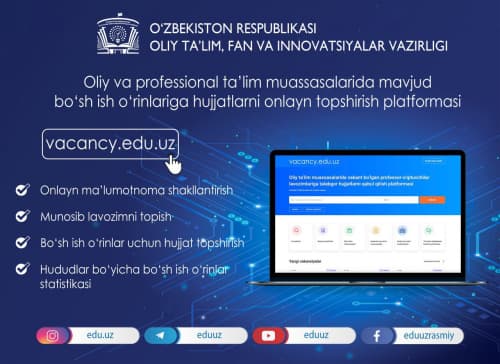 Vakant direktor lavozimlari uchun ochiq mustaqil tanlov